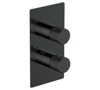 RAK Ceramics Amalfi Concealed 2 Handle Thermostatic Dual Control Shower Valve | Matt Black | Metal | 120mm x 220mm x 125mm