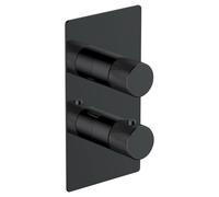 RAK Ceramics Amalfi Concealed 2 Handle Thermostatic Single Control Shower Valve | Matt Black | Metal | 120mm x 220mm x 125mm