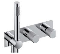 RAK Ceramics Amalfi Horizontal Concealed Thermostatic Dual Control Shower Valve with Handset | Chrome | Metal | 280mm x 283mm x 140mm