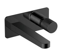 Rak Ceramics Amalfi Matt Black Wall Mounted Basin Mixer Tap With Knurled Handle