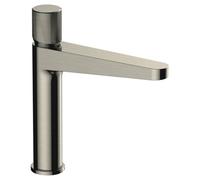 Rak Ceramics Amalfi Mid-Height Basin Mixer Tap - Contemporary Brushed Nickel Finish, Solid Brass
