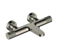 RAK Ceramics Amalfi Wall Mounted Exposed Bath Shower Mixer Tap | Brushed Nickel | Metal | 309mm x 62mm x 194mm