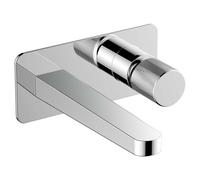 RAK Ceramics Amalfi Wall Mounted Basin Mixer Tap with Back Plate | Chrome | Metal | 190mm x 80mm x 248mm
