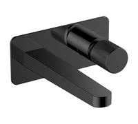 RAK Ceramics Amalfi Wall Mounted Basin Mixer Tap with Back Plate | Matt Black | Metal | 190mm x 80mm x 248mm