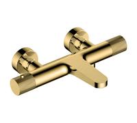 RAK Ceramics Amalfi Wall Mounted Exposed Bath Shower Mixer Tap | Brushed Gold | Metal | 309mm x 62mm x 194mm