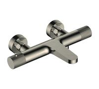 RAK Ceramics Amalfi Wall Mounted Exposed Bath Shower Mixer Tap | Brushed Nickel | Metal | 309mm x 62mm x 194mm