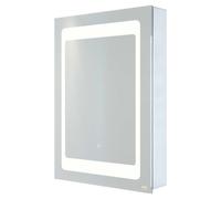 RAK Ceramics Aphrodite Recessable Illuminated LED Mirrored Cabinet with Demister and Shaver Socket | Glass/Aluminium | 500mm x 700mm