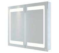 RAK Ceramics Aphrodite Recessable Illuminated LED Mirrored Cabinet with Demister and Shaver Socket | Glass/Aluminium | 800mm x 700mm