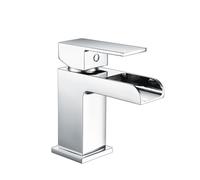 RAK Art Cubis Chrome Single Lever Waterfall Flat Mono Basin Mixer Tap-