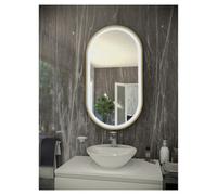 RAK Ceramics Art Oval LED Mirror | Brushed Gold | Glass/Metal | 450mm x 1000mm