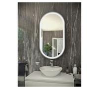 RAK Ceramics Art Oval LED Mirror | Brushed Nickel | Glass/Aluminium | 450mm x 1000mm
