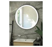 RAK Ceramics Art Round Illuminated LED Mirror | Brushed Nickel | Glass/Metal | 800mm x 800mm