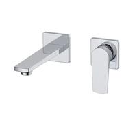 RAK Ceramics Blade Wall Mounted 2 Tap Hole Basin Mixer Tap | Chrome | Brass | 220mm x 75mm x 55-66mm