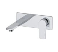 RAK Ceramics Blade Wall Mounted Basin Mixer Tap with Back Plate | Chrome | Brass | 220mm x 78mm x 49-66mm