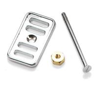 Rak Ceramics Chrome-Plated Brass Square Sink Overflow Cover Plate & Bolt - 48mm X 26mm Polished