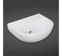 RAK Ceramics Compact Doc M Basin with Horizontal Outlet and No Tap Holes | White | 500mm