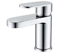 RAK Ceramics Compact Eco Round Mono Basin Mixer Tap with Clicker Waste | Chrome | Brass | 46mm x 139mm x 150mm