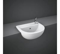RAK Ceramics Compact Semi Recessed Basin with 2 Tap Holes | White | 450mm