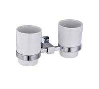 RAK Ceramics Cubis Double Tumbler | Chrome | Metal | 118mm x 96mm x 90mm