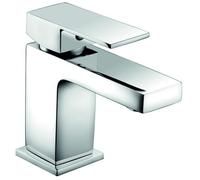 RAK Ceramics Cubis Mono Basin Mixer Tap with Clicker Waste | Chrome | Brass | 48mm x 145mm x 144mm