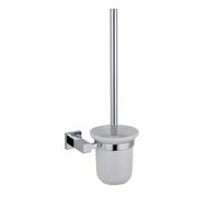 RAK Ceramics Cubis Toilet Brush & Holder | Chrome | Brass | 147mm x 356mm x 118mm
