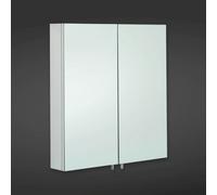 RAK Ceramics Delta Double Cabinet with Mirrored Doors | Stainless Steel | 600mm x 670mm x 120mm