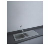 RAK Ceramics RAK-Ceramics Dream 1 Slim 1.5 Bowl Kitchen Sink 101cm - Matt Grey Finish: Matt Grey