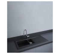 RAK Ceramics RAK-Ceramics Dream 1 Slim 1.5 Bowl Kitchen Sink 101cm - Matt Black Finish: Matt Black