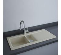 RAK Ceramics RAK-Ceramics Dream 1 Slim 1.5 Bowl Kitchen Sink 101cm - Matt Greige Finish: Matt Greige