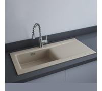 RAK Ceramics Dream Matt 1.0 Bowl Slim Kitchen Sink | Cappuccino | Fire Clay | 545mm x 245mm x 1055mm