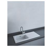 RAK Ceramics Dream Matt 1.0 Bowl Slim Kitchen Sink | White | Fire Clay | 545mm x 245mm x 1055mm