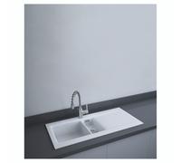 RAK Ceramics Dream Matt 1.5 Bowl Slim Kitchen Sink | White | Fire Clay | 545mm x 245mm x 1055mm