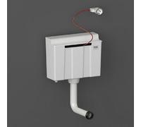 RAK Ceramics Ecofix Dual Flush Concealed Cistern for Furniture with Bottom Inlet and Push Button | White | Metal | 390mm x 610mm x 146mm