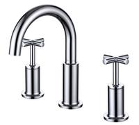 RAK Ceramics Ella Deck Mounted 3 Tap Hole Bath Filler Tap | Chrome | Brass | 310mm x 218mm x 165mm