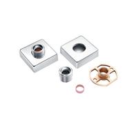 RAK Ceramics Exposed Square Shower Bar Mixer with Easy Fitting Kit Pair | Chrome | Metal | 58mm x 29.5mm x 58mm
