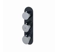 RAK Ceramics Feeling Round Concealed Thermostatic Dual Control Shower Valve | Black | Brass | 70mm x 280mm x 136mm