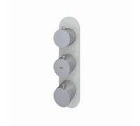 RAK Ceramics RAK-Ceramics Feeling Round Dual Outlet Thermostatic Concealed Shower Valve, Matt Greige Finish: Matt Greige