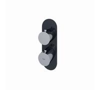 RAK Ceramics Feeling Round Concealed Thermostatic Single Control Shower Valve | Black | Brass | 70mm x 220mm x 136mm
