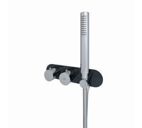 RAK Ceramics Feeling Round Horizontal Concealed Thermostatic Dual Control Shower Valve | Black | Metal | 280mm x 70mm x 136mm