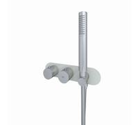RAK Ceramics Feeling Round Horizontal Concealed Thermostatic Dual Control Shower Valve | Greige | Brass | 280mm x 70mm x 136mm