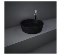 RAK Ceramics Feeling Round Matt Counter Top Basin | Black | Vitreous China | 420mm