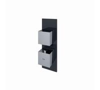 RAK Ceramics Feeling Square Concealed Thermostatic Single Control Shower Valve | Black | Brass | 70mm x 220mm x 136mm