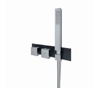 RAK Ceramics Feeling Square Horizontal Concealed Thermostatic Dual Control Shower Valve | Black | Brass | 280mm x 70mm x 136mm