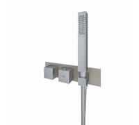 RAK Ceramics Feeling Square Horizontal Concealed Thermostatic Dual Control Shower Valve | Cappuccino | Brass | 280mm x 70mm x 136mm