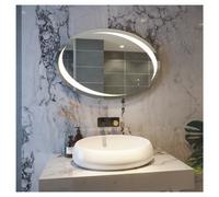 RAK Ceramics Hades Oval Illuminated LED Mirror with Demister and Touch Sensor | Glass/Aluminium | 900mm x 600mm
