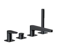 RAK Ceramics RAK Ischia 4Hole Deck Mounted Bath Shower Mixer Tap Matt Black Finish: Matt Black