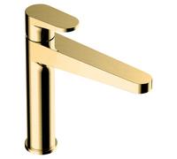 RAK Ceramics Ischia Mid Height Basin Mixer Tap | Brushed Gold | Brass | 49mm x 210mm x 204mm