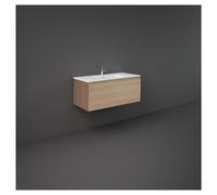 RAK Ceramics Joy Uno Scandi Oak Wall Hung Single Drawer Vanity Unit | Scandinavian Oak | MDF | 1000mm