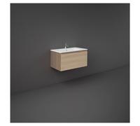 RAK Ceramics Joy Uno Scandi Oak Wall Hung Single Drawer Vanity Unit | Scandinavian Oak | MDF | 800mm