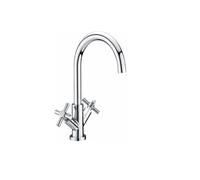 RAK Ceramics London Cross Head Kitchen Sink Mixer Tap | Chrome | Brass | 160mm x 320mm x 207.5mm